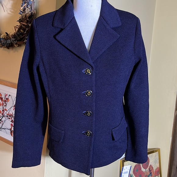 AUSTIN REED Size 8 Santana Knit Feel
Career Navy Blue Military Naval $189 NEW - Picture 2 of 16